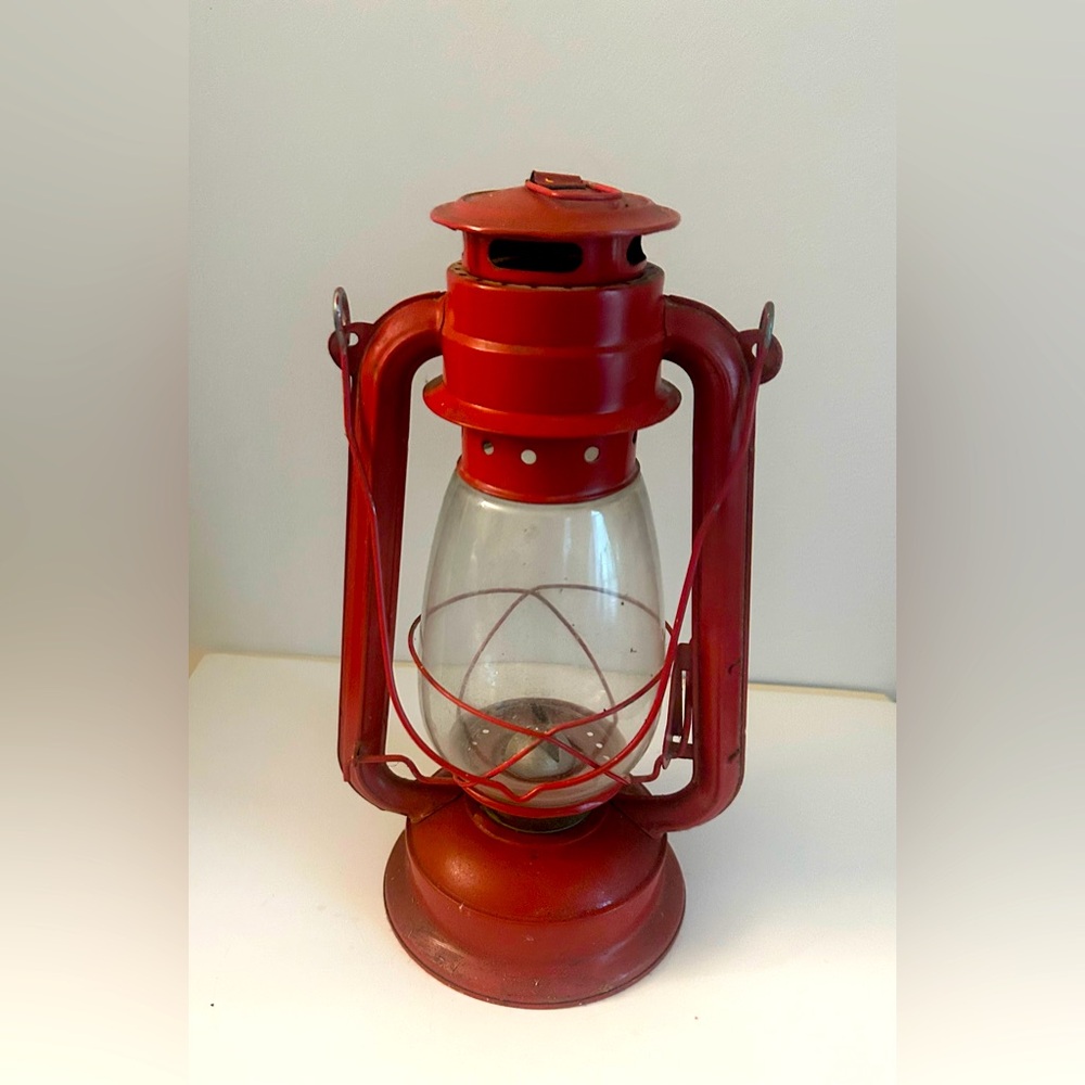 Vintage Red Lantern Original Style Lantern retro beach house coastal porch decor